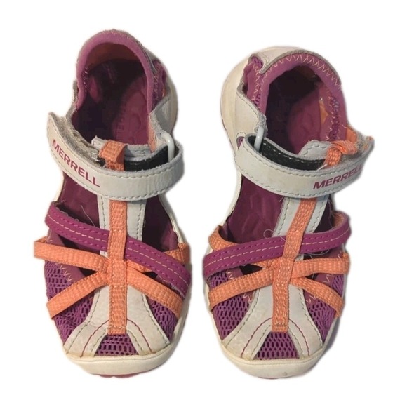 Merrell Kids Girls Dragonfly Outdoor Water Sandal Grey Coral Pink‎ Purple 10M - Picture 6 of 10
